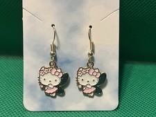 Sanrio Hello Kitty Fairy Charm Gold Drop Dangle Adorable Fashion Fun Earrings