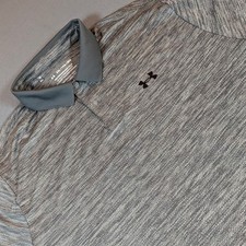 Under Armour Men's The Performance Polo Shirt Size XXL Short Sleeve Gray Stretch