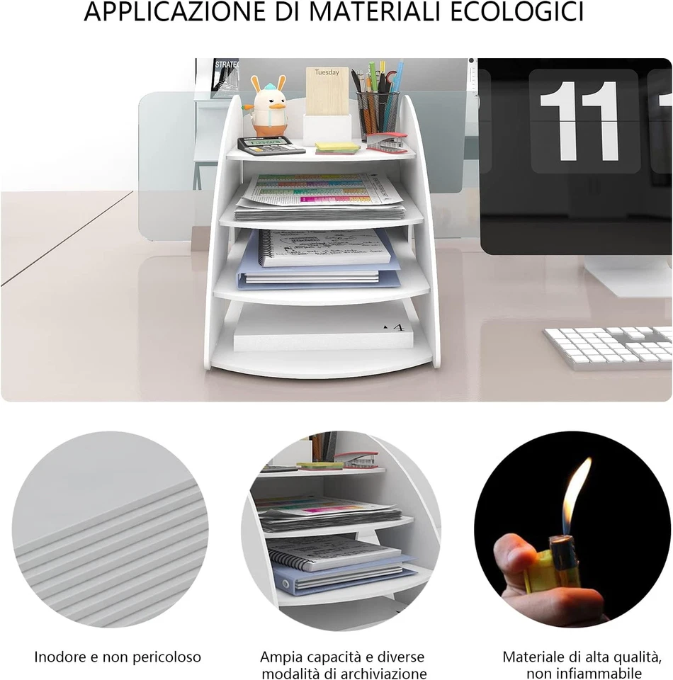 Organizzatore Da Scrivania Vaschetta Porta Documenti A4 Organizer Ufficio Scaffa - Immagine 3 di 4