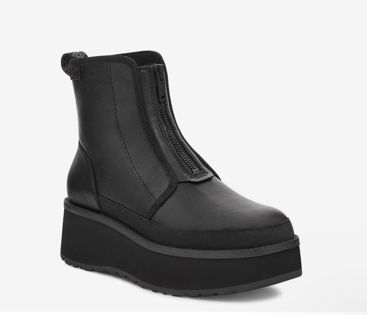 Ugg Cityfunc ZipPlatform Leather Black Ankle Boots Bootie Water