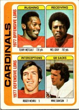 Terry Metcalf / Mel Gray / Roger Wehrli / Mike Dawson TL, CL 1978 Topps #523