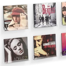 Meaocer Vinyl Record Shelf Wall Mount, 6 Pack 12 inch Clear Acrylic Album Record