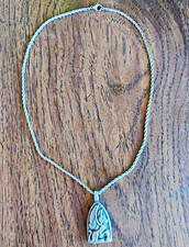 Silver Rope Chain Necklace w/ Angel Charm Pen...