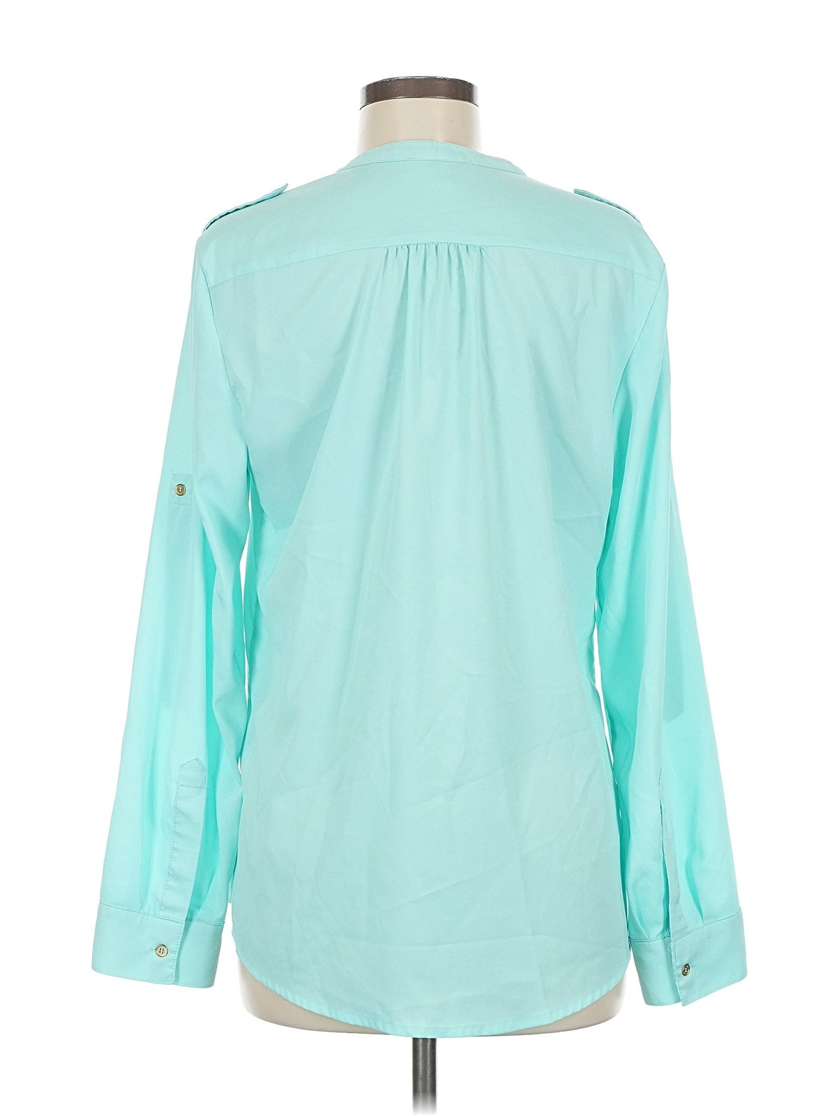 Calvin Klein Women Green Long Sleeve Blouse M thumbnail 2