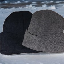 2 Pack Boys Knit Hat New Without Tags One Size Winter Warm Grey Navy