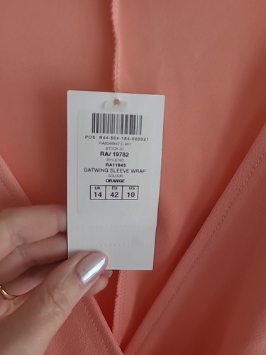 Ladies wrap top midi dress in peach by Quiz size 14 new - Picture 3 of 7