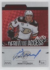 2023 Credentials Debut Ticket Access Red /99 Pavel Mintyukov #DTAA-PM Auto 1tl6