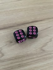 2X Black Pink Dice Valve Stem Caps Cap Cover Car Truck SUV Bike Bicycle