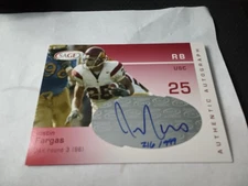 2003 Sage Auto Rookie Football card Justin Fargas /999 USC TROJANS MT FREE SHIPN