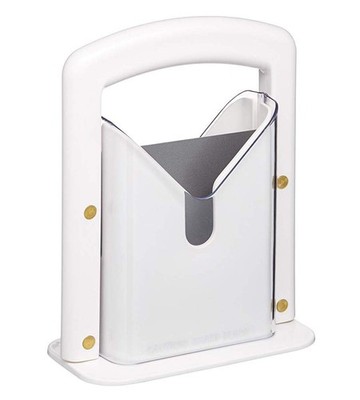 Bagel Guillotine Cutter, 9.25 Inch Serrated Blade, Precision Slicer, White