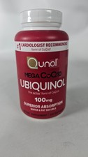 Mega Ubiquinol 100mg CoQ10, Natural Supplement, 100 Count Softgels Exp:07/2027