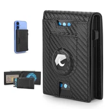 BAIGIO Airtag Wallet 2 in 1 Detachable MagSafe Minimalist Wallet Magnetic Pop Up