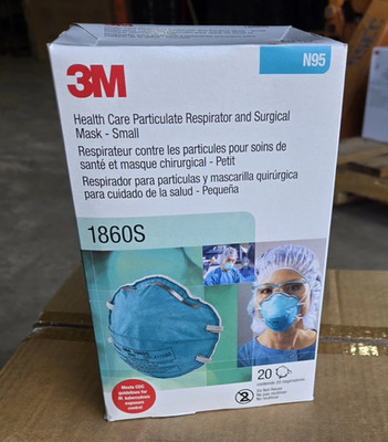 2 Boxs 3M 1860 N95 Face mask Particulate Respirators NEW 15B