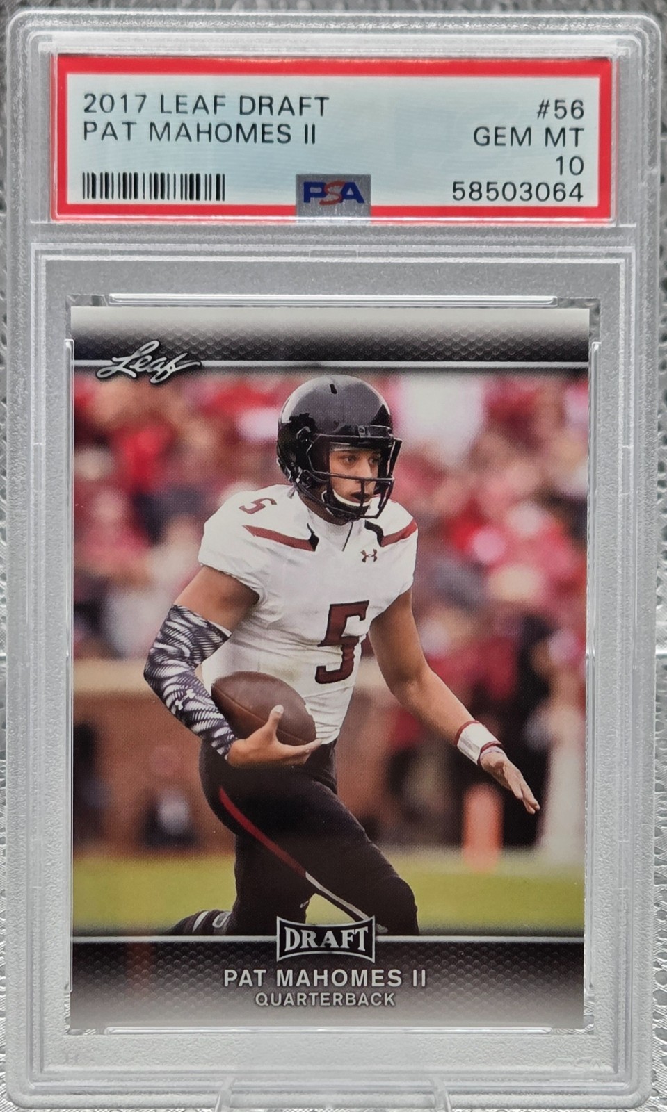 2017 Leaf Draft ~ PATRICK MAHOMES Rookie RC Football Card PSA 10 GEM MINT view 1