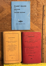 2 1970's Union Agreements /1 Plant Rules Dow Chemical, Midland, MI, No Comps