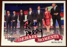 Rick Perry signed sports card Republican Texas Governor