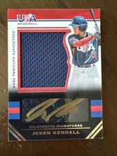 Jeren Kendall 2017 USA Baseball Silhouette Game Patch Gold Auto #13 Dodgers /64