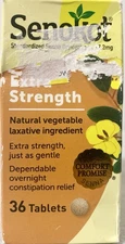 New Senokot Extra Strength 36 Tablets Senna Natural Vegetable Laxative Overnight