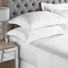 Riva Paoletti 100% Egyptian Cotton Percale 200 Thread Count Fitted Sheet, White