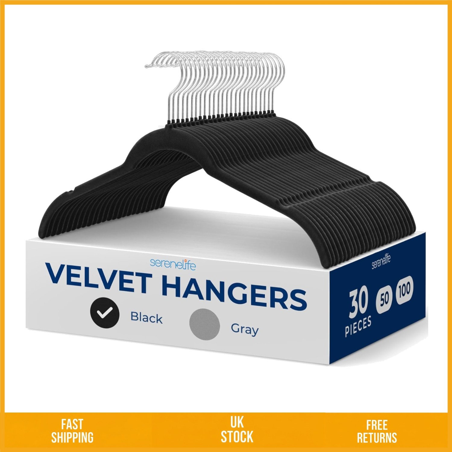 Non Slip Space Saving Velvet Clothes Hangers With Swivel Hooks 50 Pcs