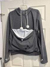 Pet Carrier Hoodie Sweatshirt Size M Kitten Puppy Holder Lined Pockets Cat Ears