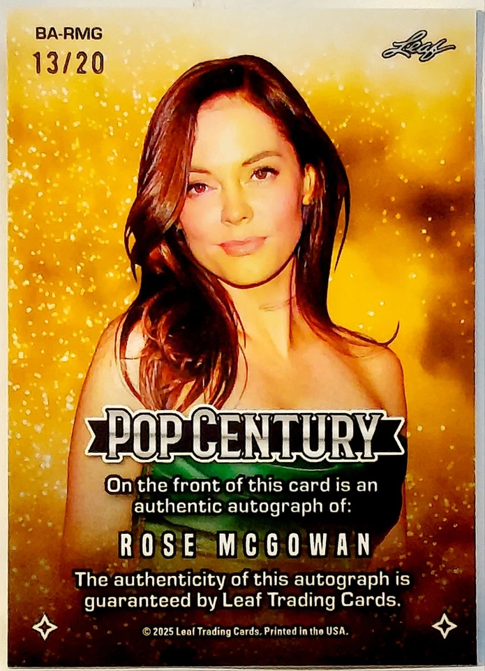 2025 Leaf Pop Century Silver Autograph SSP /20 Rose McGowan - Charmed - Scream - Image 2 of 3