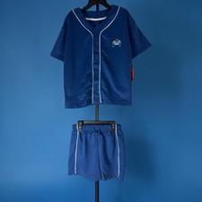 Wonder Nation Pajama Sleep Set 2pc Shirt Shorts Blue Boy s Small 6/7 NWT