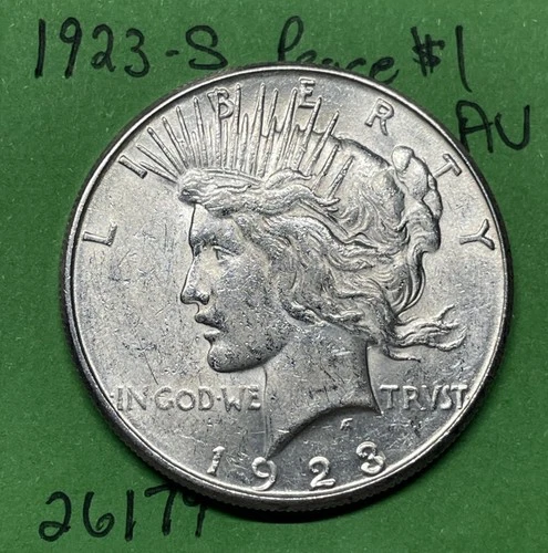 1923 S Peace Silver Dollar $1 AU About Uncirculated 90% Silver