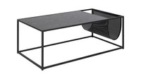 Couchtisch Seaford Wohnzimmertisch Mit ZeitungsstäNder Metall Schwarz 110X60 Cm