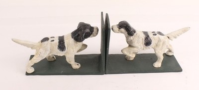 Cast Iron Setter/Pointer Dogs Art Statue Sculpture Bookends Doorstop Heavy Read