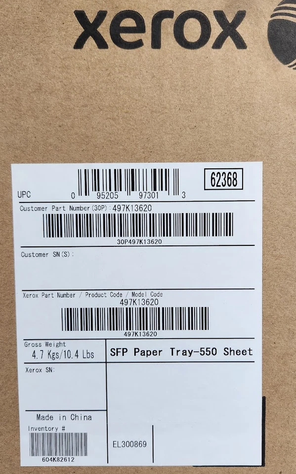 Genuine XEROX 497K13620 550 Sheet Paper Tray Phaser 3610 VersaLink B400 - Image 3 of 4