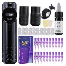 Archer Wireless Tattoo Gun Machine Kit Rotary Pen with 20 Cartridge Needles