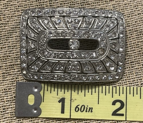 VINTAGE ART DECO Strass Schnalle zur Brosche umgebaut - Bild 6 von 8
