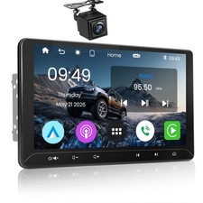 10 inch QLED Double DIN Wireless CarPlay Android Auto Car Stereo Radio GPS Audio