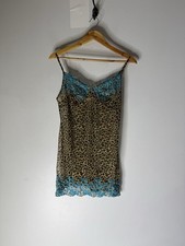 Vintage Y2K Victoria  s Secret Leopard Mesh Lace Trim Baby Doll Slip USA Small