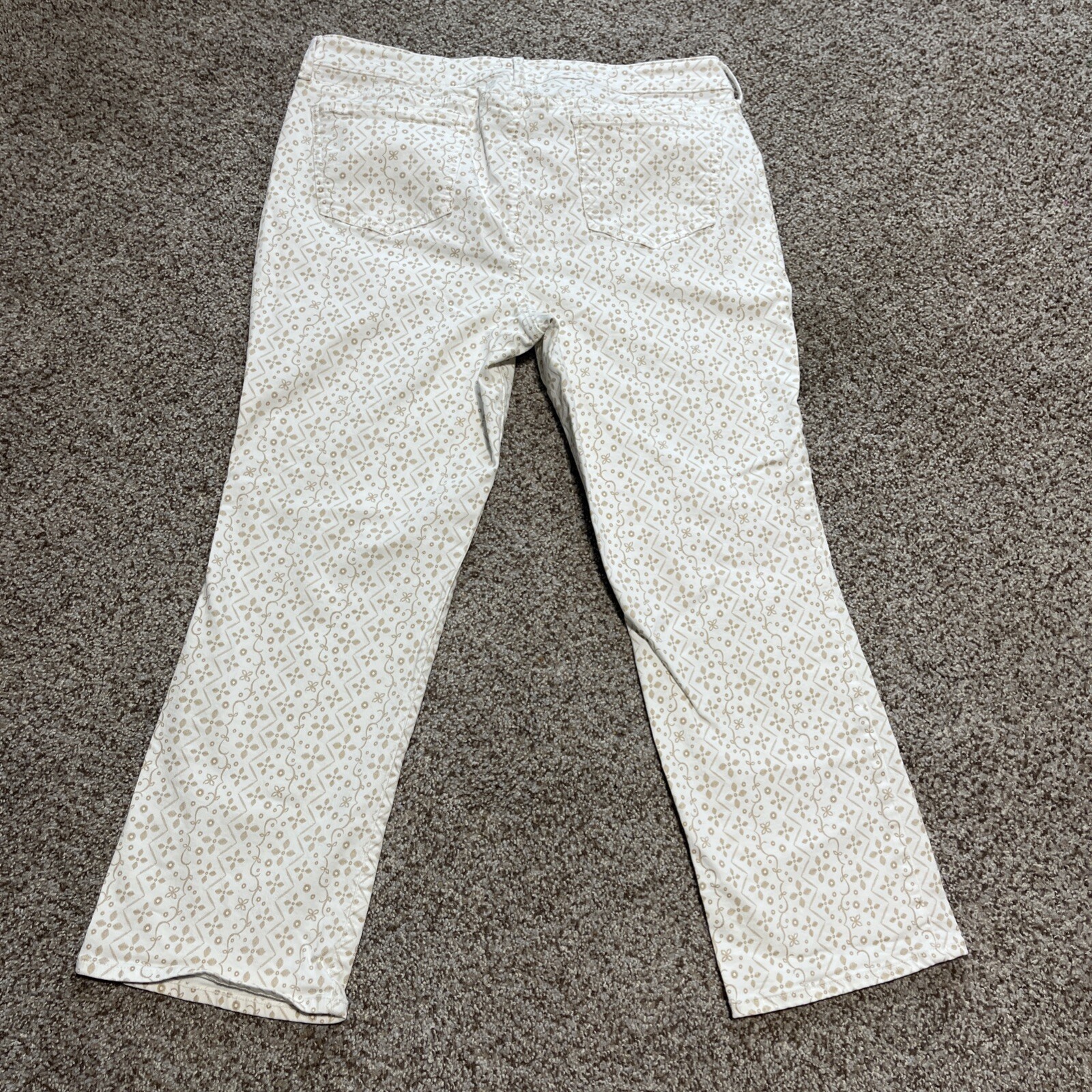 NYDJ Jeans Womens 16 Eyelet Sand Marilyn Straight Leg Stretch Lift Tuck 34x26 - View 12