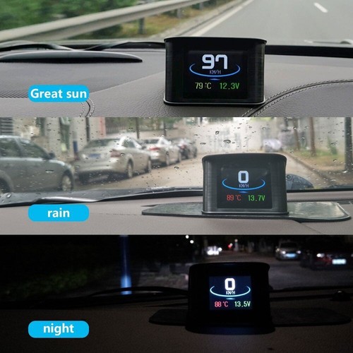 Car OBD2 Scanner Digital Speedometer Overspeed Alarm Head Up Display HUD P10 - Picture 8 of 10