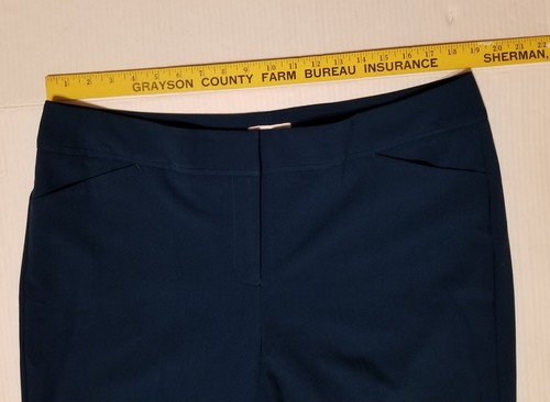 NWT New York & Co Size 18T Tall Pants Slacks Dark Turquoise Blue Poly Blend - Picture 5 of 11