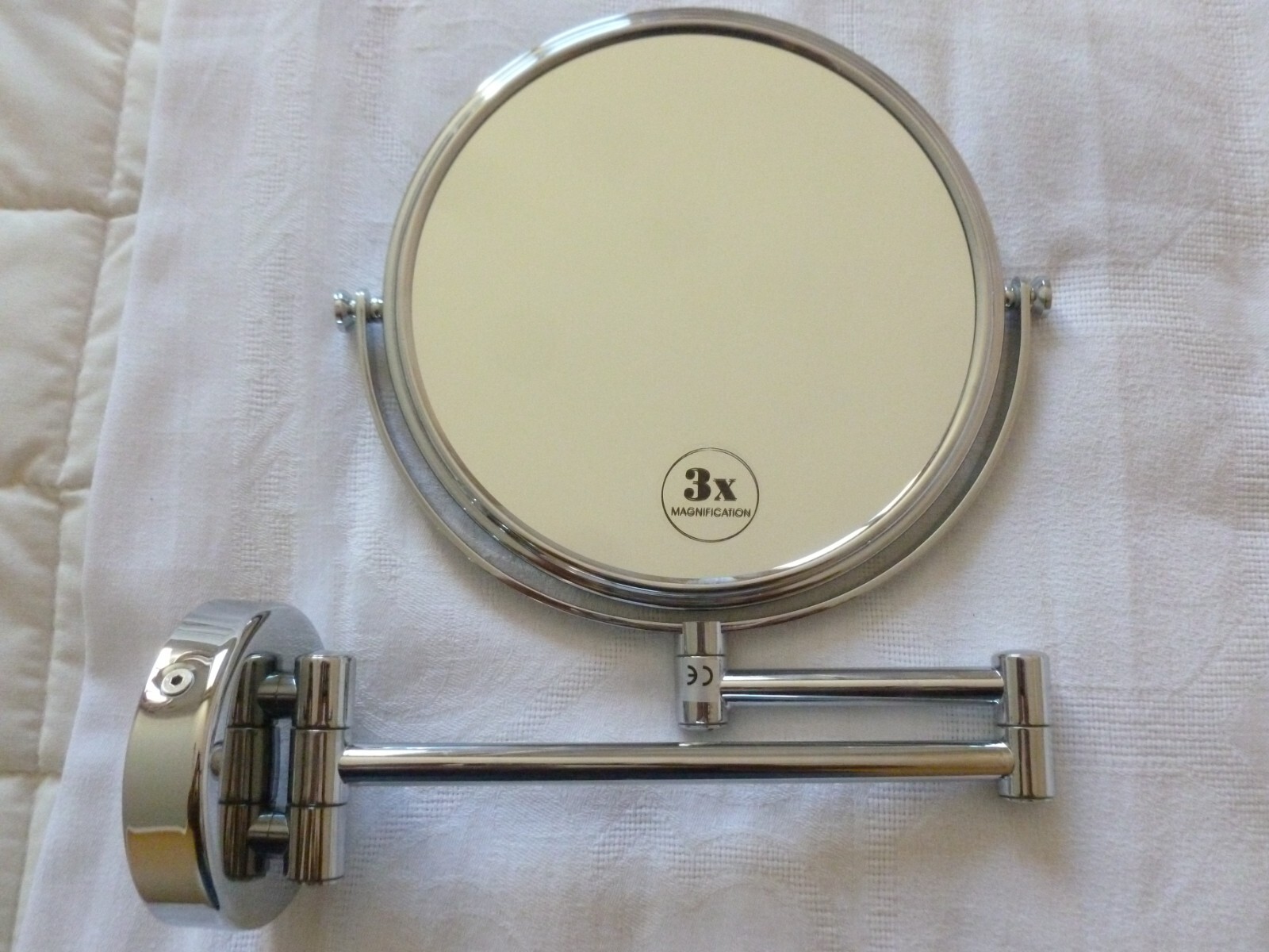 Miroir rond en acier inoxydable poli miroir orientable argenté