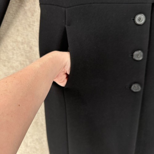 J Crew Lady Day Italian Double Cloth Peacoat Wool Coat 12 Tall Black Jacket - Picture 5 of 9