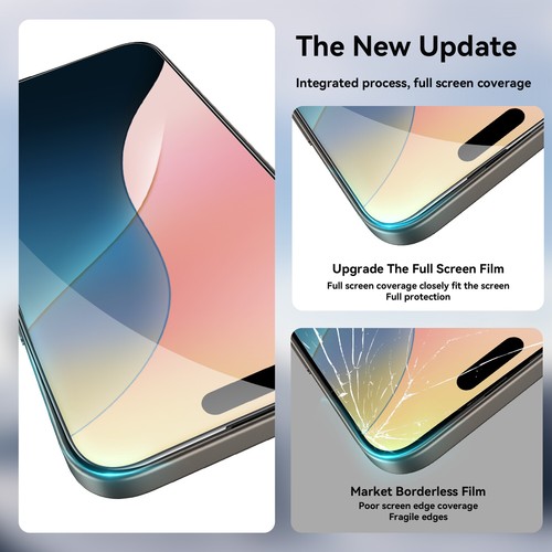 3 Stück Hartglas Klar/Sichtschutz Displayschutzfolie für iPhone 16, Plus, Pro Max - Bild 11 von 30