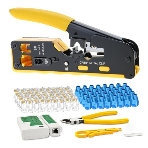Ethernet RJ45 Crimp Tool Kit for CAT5/CAT6/CAT7 Networking Tester and Accessory - Photo 3/8
