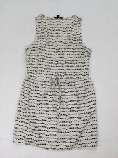 Forever21 Women's Dress Size M Cream & Black Triangle Print Drawstring