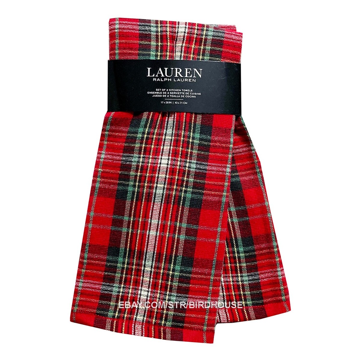 Ralph Lauren Holiday Kitchen Towel Set of 2 Cotton Terry Designer