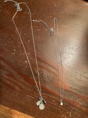 Two Ann Taylor Loft Silver Toned Necklaces