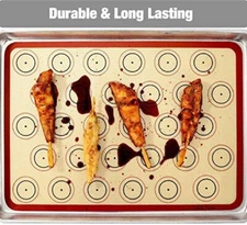 Set of 2 Silicone Baking Mats Non Stick Reusable Half Sheet Liners Blue BPA Free