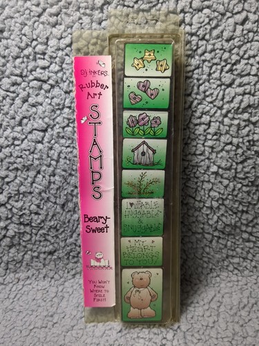 Vintage DJ Inkers Rubber Art Stamps Beary-Sweet Set Of 8