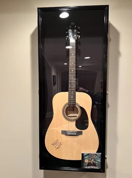 Guitar Display Case Black Solid Wood USA Cabinet Gibson Fender