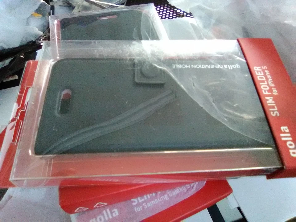 Apple iPhone 5/5S/SE Golla Delgada Carpeta Protectora Teléfono Estuche Billetera Cubierta Negra Foto 2 de 4