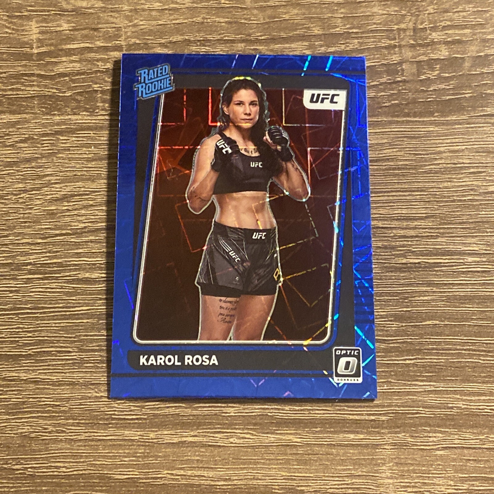 Karol Rosa 2022 Donruss Optic UFC Rated Rookie #102 Blue Velocity RC MMA